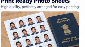 Print-ready ID photo sheet prepared for physical printing